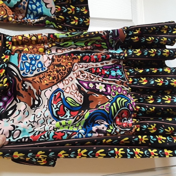 Iconic Betsey Johnson Bambi dress! VNTG V-neck, empire waist, ruffles, tie back - Picture 10 of 16